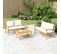 Banc De Jardin Avec Coussins Blanc Crème Bambou