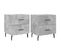 Tables De Chevet 2pcs Gris Béton 40x35x47,5cm Bois Contreplaqué