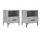 Tables De Chevet 2pcs Gris Béton 40x35x47,5cm Bois Contreplaqué