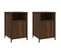 Tables De Chevet 2pcs Chêne Marron 40x42x60cm Bois Contreplaqué