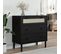 Commode Senja Aspect De Rotin Noir Bois De Pin Solide