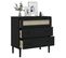 Commode Senja Aspect De Rotin Noir Bois De Pin Solide