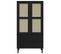 Armoire Senja Aspect Rotin Noir 90x55x175 Cm Bois Massif Pin