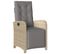 Chaise Inclinable De Jardin Et Repose-pied Mélange Beige Rotin