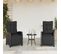 Chaises Inclinables De Jardin Lot De 2 Repose-pied Noir Rotin