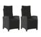 Chaises Inclinables De Jardin Lot De 2 Repose-pied Noir Rotin