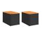 Tables D'appoint Jardin 2pcs Noir 55x34x37 Cm Rotin Bois Massif