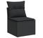 Chaise De Jardin Sans Accoudoirs Avec Coussins Noir Poly Rotin