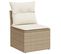 Chaise De Jardin Sans Accoudoirs Avec Coussins Beige Poly Rotin