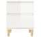 Table De Chevet Table De Nuit Meuble De Rangement Blanc Brillant 40x35x50 Cm