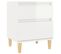 Table De Chevet Table De Nuit Meuble De Rangement Blanc Brillant 40x35x50 Cm