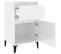 Table De Chevet Table De Nuit Meuble De Rangement Blanc Brillant 40x35x70 Cm