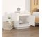Table De Chevet,table De Nuit,meuble De Rangement Blanc Brillant 44x35x45 Cm Bois D’ingénierie
