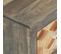 Table De Chevet,table De Nuit,meuble De Rangement Gris 40x30x50 Cm Bois De Manguier Massif