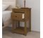 Table De Chevet, Table De Nuit, Meuble De Rangement Marron Miel 40x35x61,5 Cm Bois De Pin Solide