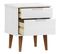 Table De Chevet, Table De Nuit, Table D'appoint Blanc 40x35x48 Cm Bois De Pin Massif