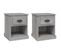 Lot De 2 Tables De Chevet - Tables De Nuit Sonoma Gris 39x39x47,5cm Bois Ingénierie