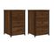 Lot De 2 Tables De Chevet - Tables De Nuit Chêne Marron 40x36x60cm Bois D'ingénierie