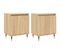 Lot De 2 Tables De Chevet - Tables De Nuit Chêne Sonoma 40x30x50cm Bois D'ingénierie