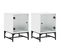 Lot De 2 Tables De Chevet Avec Portes En Verre - Tables De Nuit Blanc 35x37x50 Cm