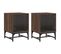 Lot De 2 Tables De Chevet Et Portes Vitrées - Tables De Nuit Chêne Marron 35x37x50cm