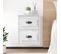 Lot De 2 Tables De Chevet Murales - Tables De Nuit Blanc 41,5x36x53 Cm