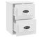 Lot De 2 Tables De Chevet Murales - Tables De Nuit Blanc 41,5x36x53 Cm