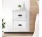 Lot De 2 Tables De Chevet Murales - Tables De Nuit Blanc Brillant 41,5x36x53 Cm