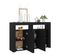 Buffet - Bahut - Meuble De Rangement Avec Lumières LED Noir 115,5x30x75 Cm