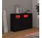 Buffet - Bahut - Meuble De Rangement Avec Lumières LED Noir 115,5x30x75 Cm