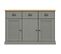 Buffet Avec 3 Tiroirs - Bahut - Meuble De Rangement 113x40x75 Cm Gris Bois Massif De Pin