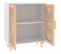 Buffet - Bahut - Meuble De Rangement Blanc 60x30x70 Cm Bois De Pin Massif Et Rotin Naturel