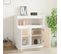 Buffet - Bahut - Meuble De Rangement Blanc 70x34x80 Cm Bois Massif De Pin