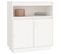 Buffet - Bahut - Meuble De Rangement Blanc 70x34x80 Cm Bois Massif De Pin