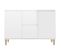 Buffet - Bahut - Meuble De Rangement Blanc Brillant 101x35x70 Cm Bois D'ingénierie