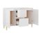 Buffet - Bahut - Meuble De Rangement Blanc Brillant 101x35x70 Cm Bois D'ingénierie