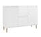 Buffet - Bahut - Meuble De Rangement Blanc Brillant 101x35x70 Cm Bois D'ingénierie