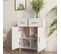 Buffet - Bahut - Meuble De Rangement Blanc Brillant 69,5x34x89 Cm Bois D'ingénierie