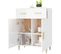 Buffet - Bahut - Meuble De Rangement Blanc Brillant 69,5x34x89 Cm Bois D'ingénierie