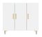 Buffet - Bahut - Meuble De Rangement Blanc Brillant 90x34x80 Cm Bois D'ingénierie