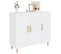 Buffet - Bahut - Meuble De Rangement Blanc Brillant 90x34x80 Cm Bois D'ingénierie