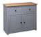 Buffet - Bahut - Meuble De Rangement Gris 93x40x80 Cm Pin Solide Assortiment Panama