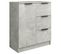 Buffet - Bahut - Meuble De Rangement Gris Béton 60x30x70 Cm Bois D'ingénierie