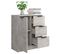 Buffet - Bahut - Meuble De Rangement Gris Béton 60x30x70 Cm Bois D'ingénierie