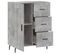 Buffet - Bahut - Meuble De Rangement Gris Béton 69,5x34x90 Cm Bois D'ingénierie