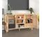 Buffet - Bahut - Meuble De Rangement Marron 105x30x60 Cm Bois De Pin Massif Et Rotin Naturel