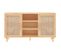 Buffet - Bahut - Meuble De Rangement Marron 105x30x60 Cm Bois De Pin Massif Et Rotin Naturel