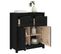 Buffet - Bahut - Meuble De Rangement Noir 70x35x80 Cm Bois Massif De Pin