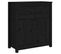 Buffet - Bahut - Meuble De Rangement Noir 70x35x80 Cm Bois Massif De Pin