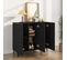 Buffet - Bahut - Meuble De Rangement Noir 90x34x80 Cm Bois D'ingénierie